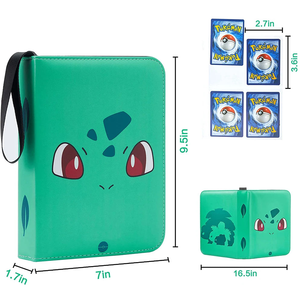 4 Pocket Zipper Card BindersCollectible Trading Card Albums Fits 400 Cards With 50 Removable Sleeves