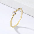 Classic Simple Designed 925 Sterling Silver 14K Gold Plating Engagement Round Zircon Ring For Women