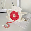 2024 Nordic Style Handmade Flower Knitted Green Rectangle Shape Polyester Tissue Box Cover Modern Stylish Napkin Holder Home
