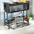 Adjustable Dish Rack for Kitchen Dish Drainer Over Sink Carbon Steel Expandable Dish Drying Rack Kitchen Organizer