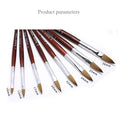 Red Wooden Pure Kolinsky Hair Acrylic Custom logo Nail Brush for Nails Manicure Salon Tools Thanksgiving and Christmas
