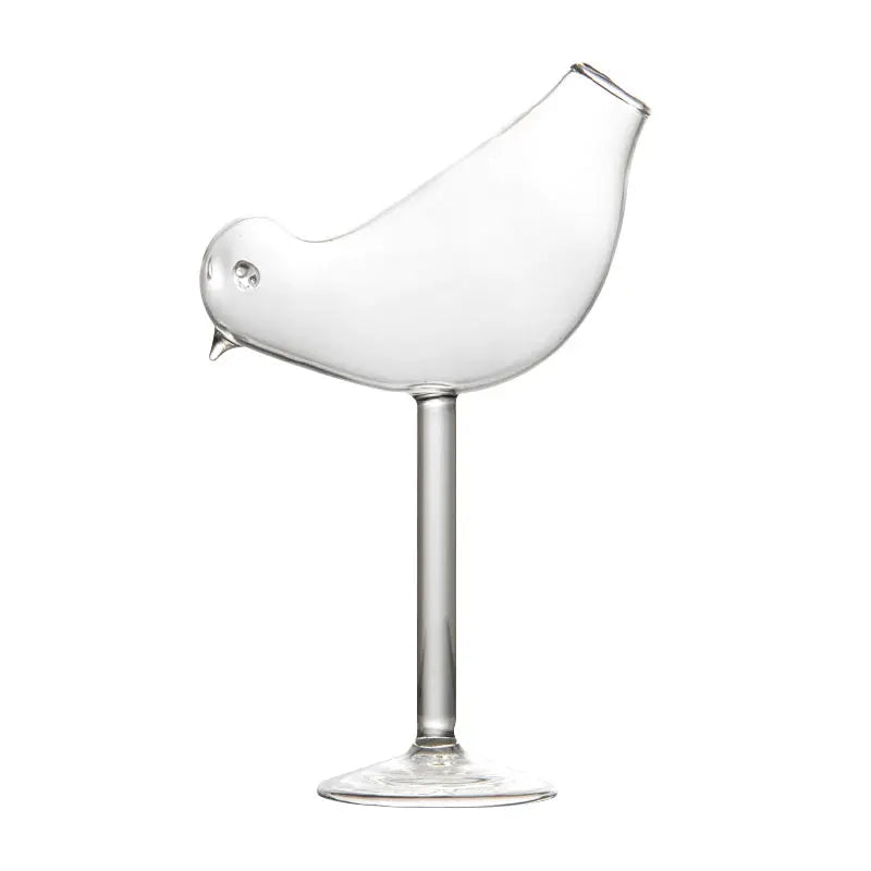 Creative Bird Shaped Stemmed Hand Blown Cocktail Glass Irregular Glass