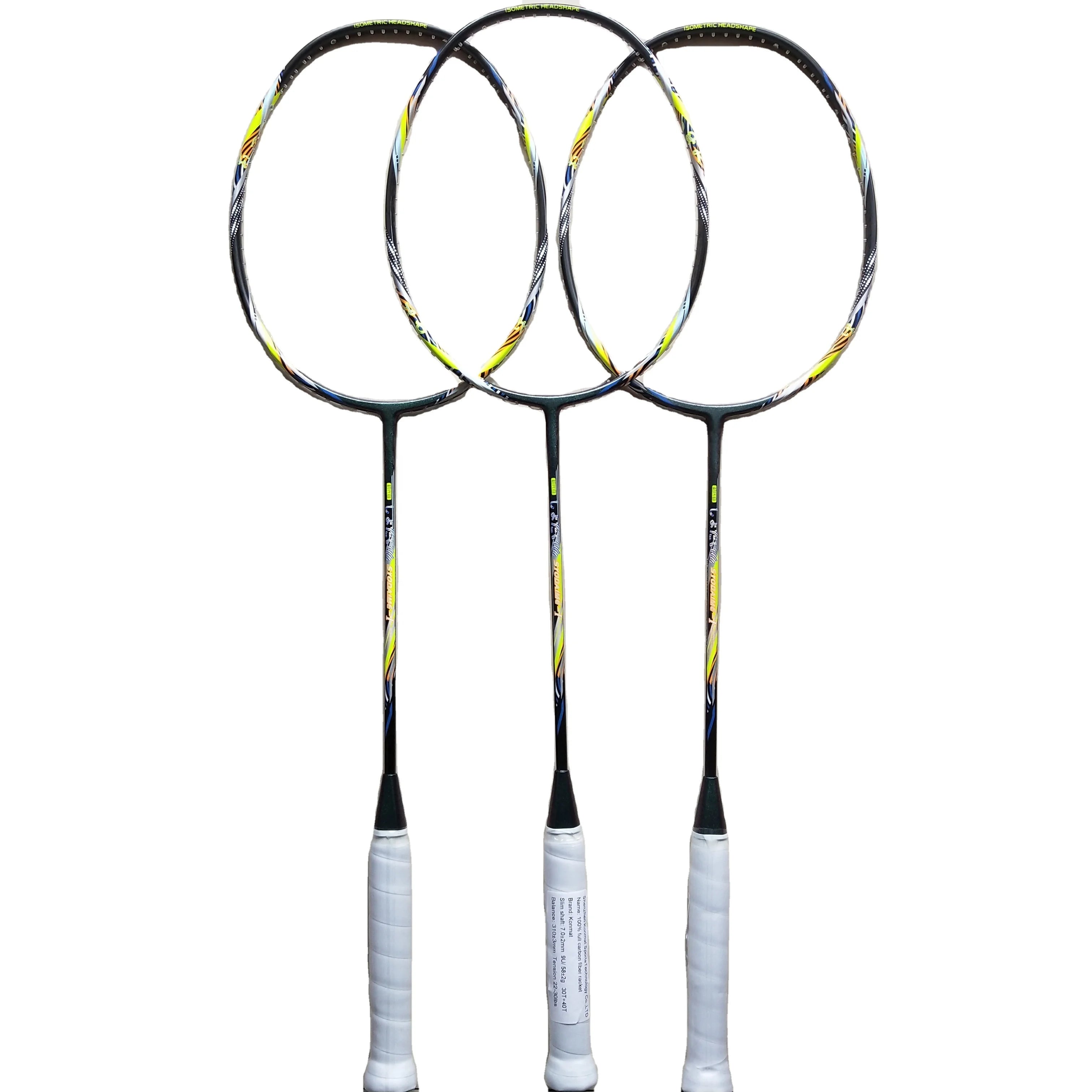 Konmat Sports Professional Full Carbon Badminton Rackets 9U/58g 30LBS High Tension Hard Grip and Graphite Shaft PU Material