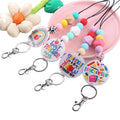 New ID Badge Lanyards for Teacher Colorful Silicone Beaded Lanyard With Acrylic Disc