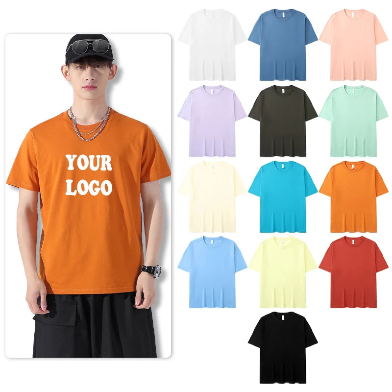 OEM/ODM Heavyweight Plain Oversized Mens T Shirt Printing Embroidery Logo Custom Blank 100% Cotton T Shirt for Men Women
