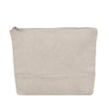 Custom Logo Printed Two Parts Splicing Fabric Promotional Natural Canvas Cosmetic Zipper Pouch Travel Toiletry Organizer Bag