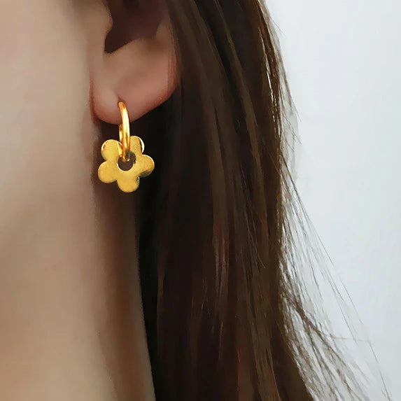Temperament Student Stud Earring Jewelry No Color Loss Stainless Steel Earrings Elegant Flower Earrings for Women Girls