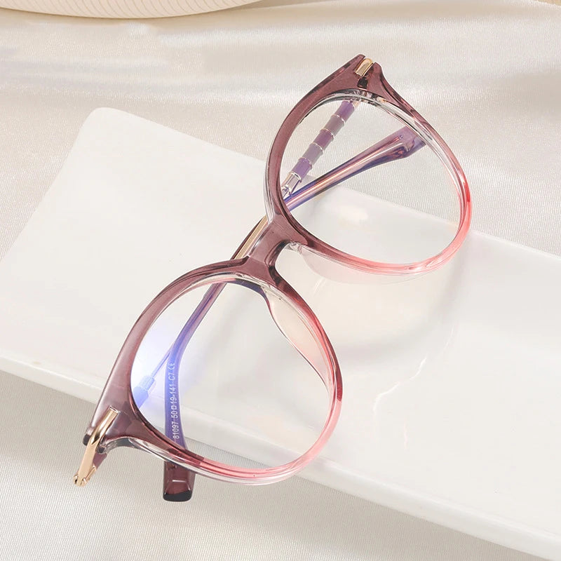 Fashion Cat Eye Designer Multicolor Retro Computer Anti Blue Light Eye Glass Frames Optical Glasses for Men