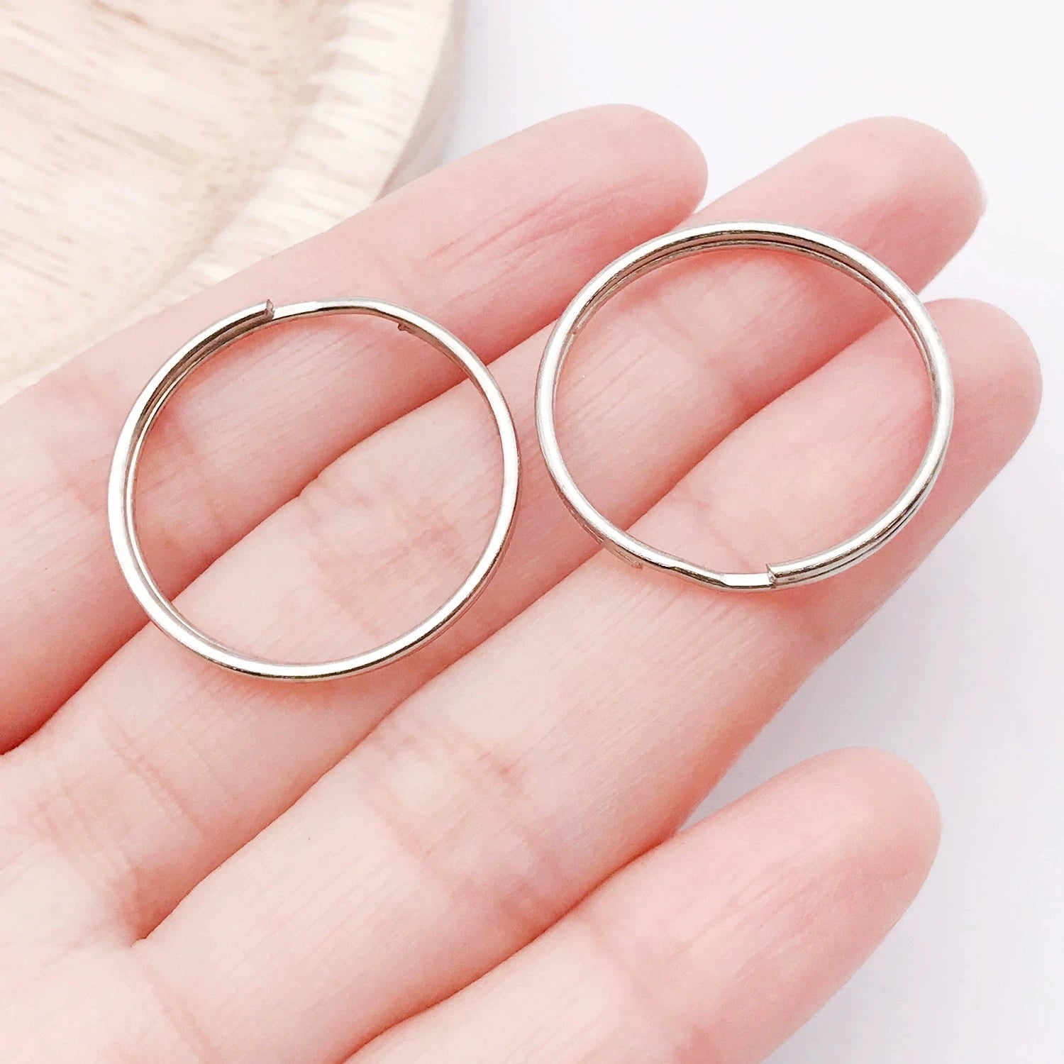 Factory Price Keyring Split Ring 25mm Keychain Parts Bricolage Chain with Nickel Compass Round Split Key Rings Chain
