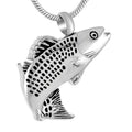 Fish Shape Stainless Steel Pendant Memorial Urn Necklace for Ashes Keepsake Holder Jewelry Cremation Holder Casket Pet Human Jar