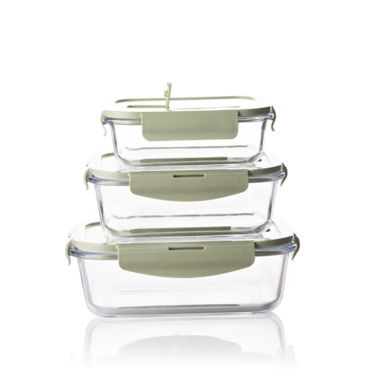 Wholesale Lunch Bowl Glass Food Crisper Box Refrigerator Microwaveable Fresh Keeping Bowl With Bag