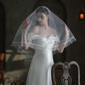 ShangHai Wholesale of Elegant Satin Bridal Veils New Super fairy White Double Pong Padu Wedding Dress Travel Headwear