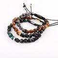Renting Jewelry New Design Custom Jewelry Faceted Natural Stone Beads Stainless Steel Custom Macrame Bracelet for Men