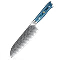 Yangjiang Amber Damascus Steel Kitchen Knives Profesional Knife Santoku Cuchillos Best Japanese Knife
