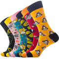Unisex Casual Cartoon Cute Mice Cheese Floral Jacquard Tube Stockings High Crew for Spring Season