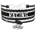 Biker Chick Live to Ride Cycling Motorbike Chequered Flag Motocross Dirt Bike Bicycle Auto Car Motorcycle Racing Bracelet