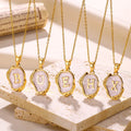 Ins Style Fashion Jewelry 26 English Pendant Necklace Creative Trend Waterproof Stainless Steel Enamel Letters Necklace