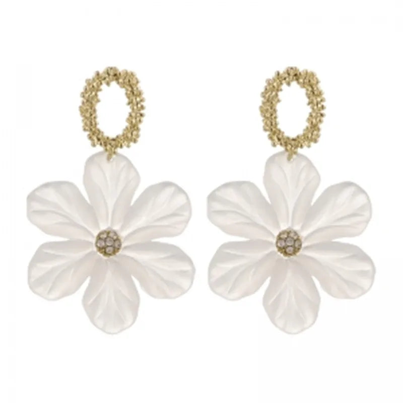 AA00762 Resin Transparent Flowers Stud Earrings Temperament Earrings Cold Wind Earrings Female