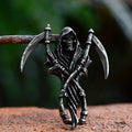 SS8-812P 2023 New Arrival Stainless Steel the Grim Reaper Pendant Skull Death Moth Punk Gothic Jewelry for Men Wholesale Gift