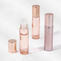 Empty 5ml 10ml Round Base Pink Portable Roller Perfume Oil Glass Bottle Wholesale
