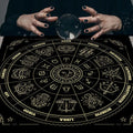 Wheel Zodiac Tarot Tablecloth Mandala Altar Cloth Tarot Mat Witchcraft Divination Astrology Board Game Decor Art Floral Home