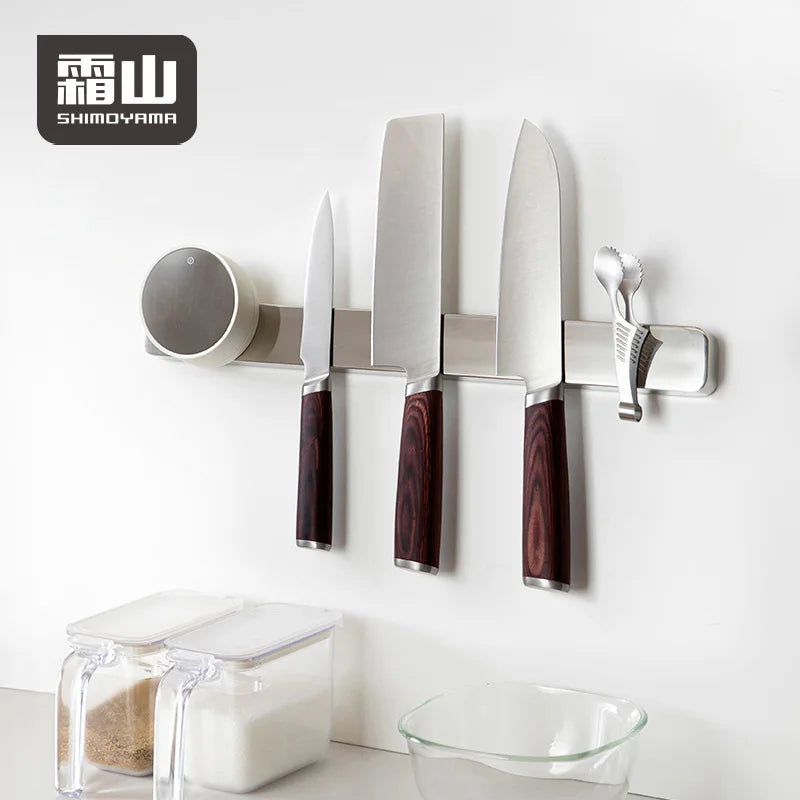 SHIMOYAMA Knife Bar Holder Stainless Steel 304 Magnetic Knife Holder for Wall With Magnetic Metal Strip