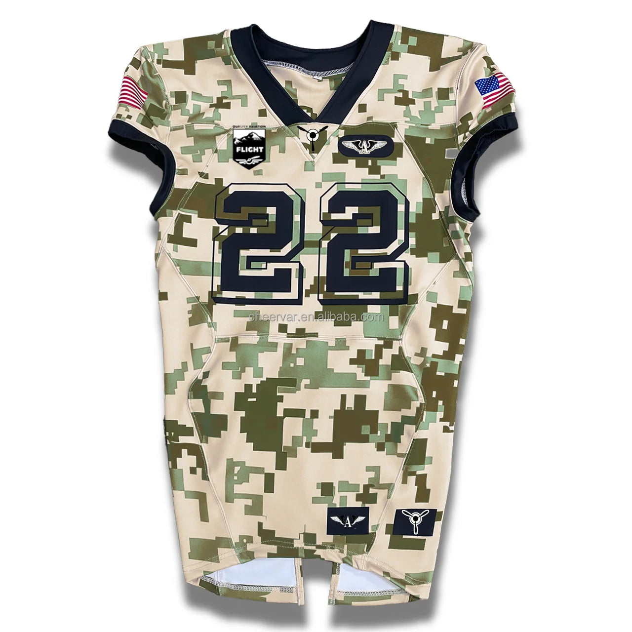 Blank Adult American Football Jersey Sublimation Breathable Plus Size Short Sleeve Customizable Team Name & Brand
