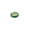 Fenny 18K Gold Plated Tarnish Free Cute Vintage Green Enamel Zirconia Ring Trendy Stainless Steel Wholesale Jewelry