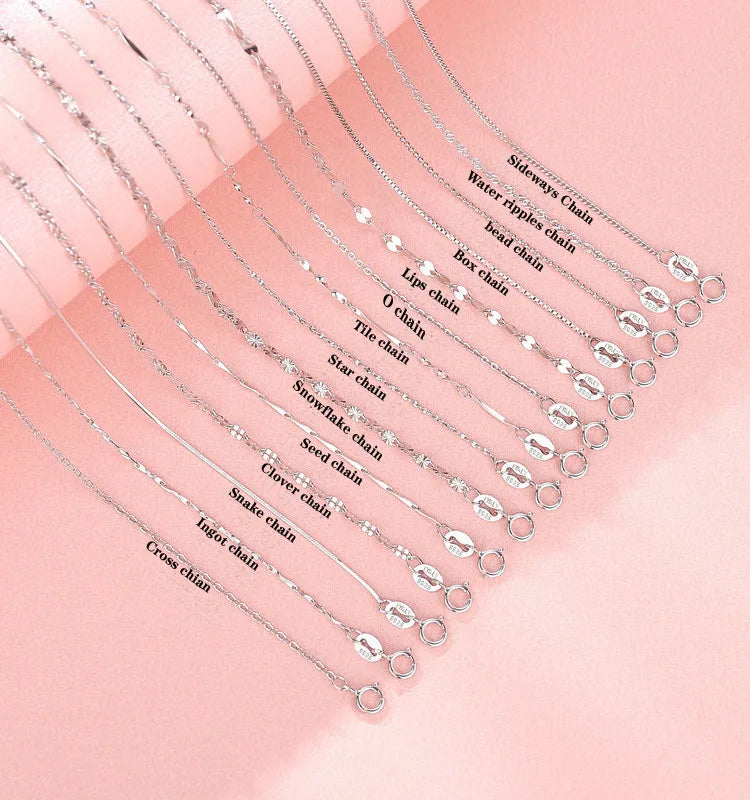 High Quality S925 Sterling Silver Necklace for Women Snake Box Naked Sweater Collarbone Silver Chain Necklace Gold Plated