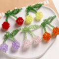 Dainty 45*40mm Colorful Seed Beaded Long Pendant Charm 3D Dimensional Fruit Cherry Dangle for Diy Earring Jewelry Accessories