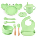 A037 Silicone Plate Set Baby with Suction Feeding Placemat Set Non-Slip Toddlers Food Feeding Baby Plate Set