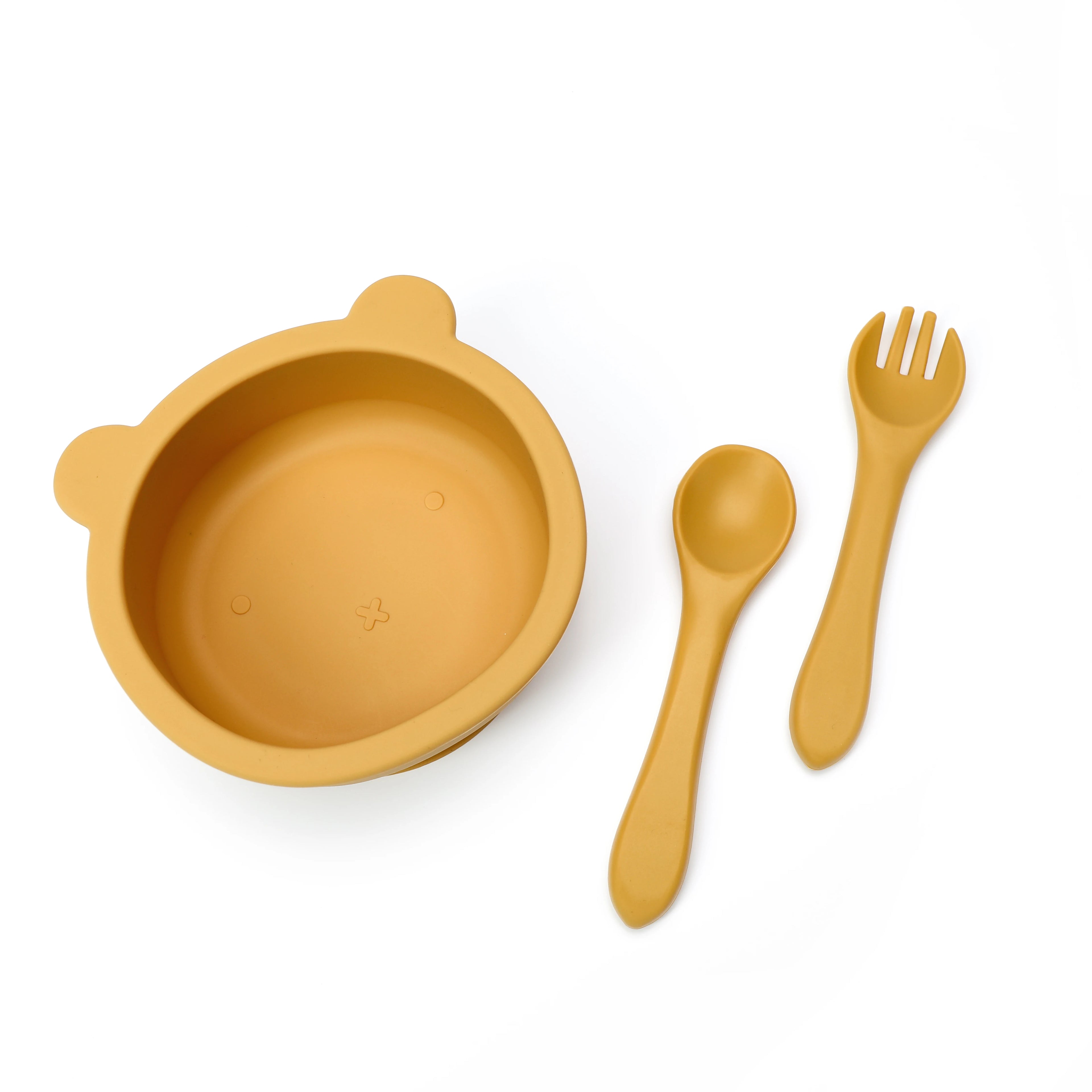 BPA-Free Eco-Toddler Tableware Set Kids Dining Infant Food Grade Silicone Plate Spoon for Baby and Children Safe and Healthy