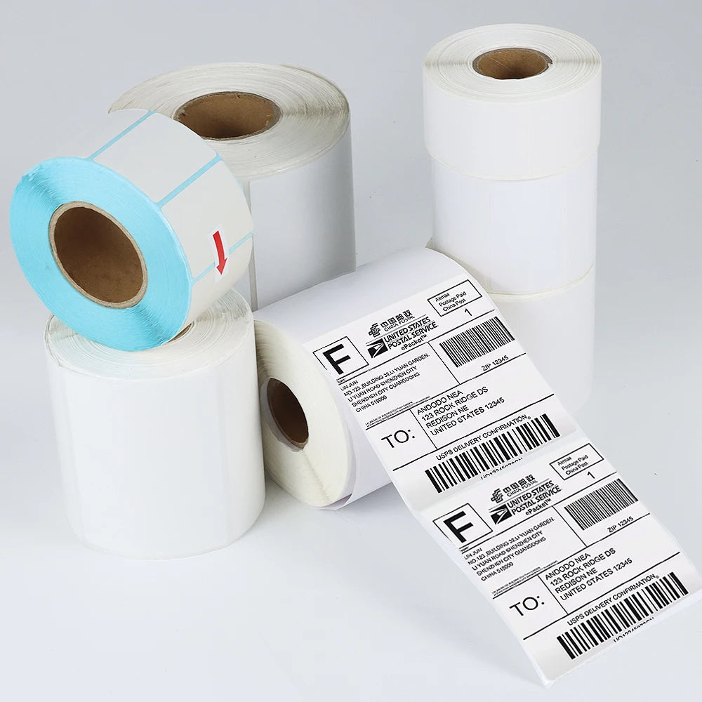 Thermal Label Paper Adhesive Sticker zebra Barcode Label Roll Shipping Label Paper Price Tag