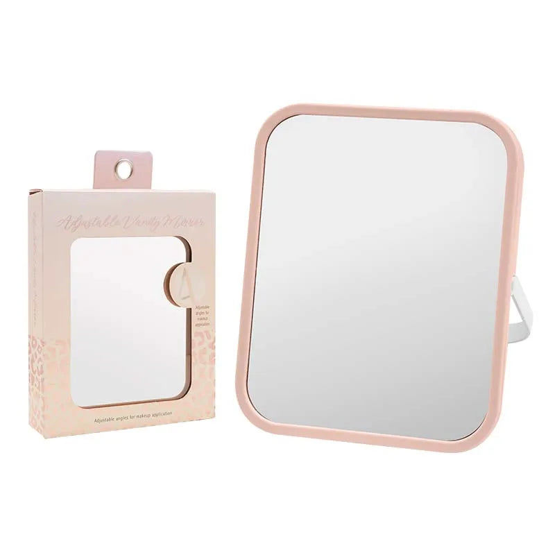 Gmagic Metal Mirror Vanity Makeup Folding Silver Finish Natural Stand Single Sided Portable Table Desk Counter Top Daily Mirror