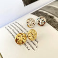 18K Gold Filled Round Shape 925 Sterling Silver Emoj Face Earrings