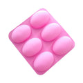 Saffron Oval Shape Silicone Soap Mold 6 Cavity Circular Egg Eye Baking Mold Silicon Soap Molder with 6 Silicon Soap Molds