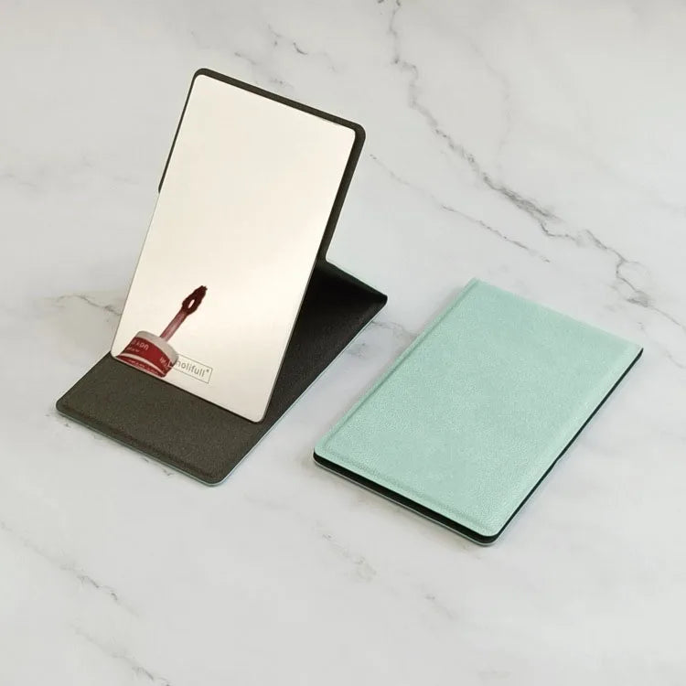 Wholesale Order Custom Logo Lighted Portable Folding Stainless Steel Makeup Mirror Dual Sided Small Pocket Mirror