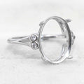 Sterling Silver 10*14mm Semi Mount Ring Empty Frame Blank Support Setting S925 Base Holder Without Center Stone for DIY Inlay