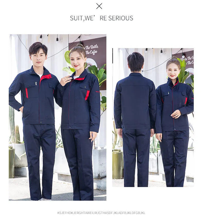 Men's Breathable Acid-Resistant Auto Mechanic Work Clothes Set Winter Farmer Office Worker Jumper Overalls Embroidery Plus Size