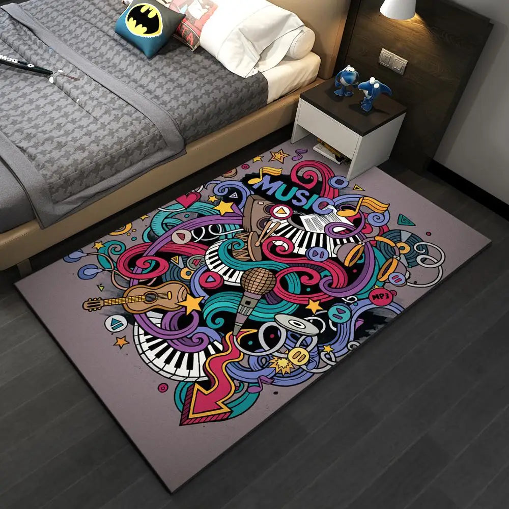 New Morden Digital Printed 3D Rugs Living Room Floor Carpet Polyester Door Mat