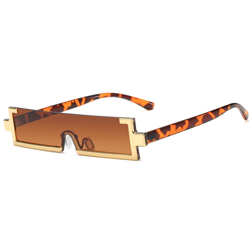 2021 New Narrow Frame Small square Sunglasses Women Fashion Metal Sunglasses Cool Punk Style
