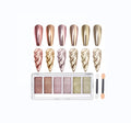 Gold Chrome Nail Powder 6 Colors Metallic Mirror Effect Pink Champagne Nail Chrome Powder Applicator for Salon DIY