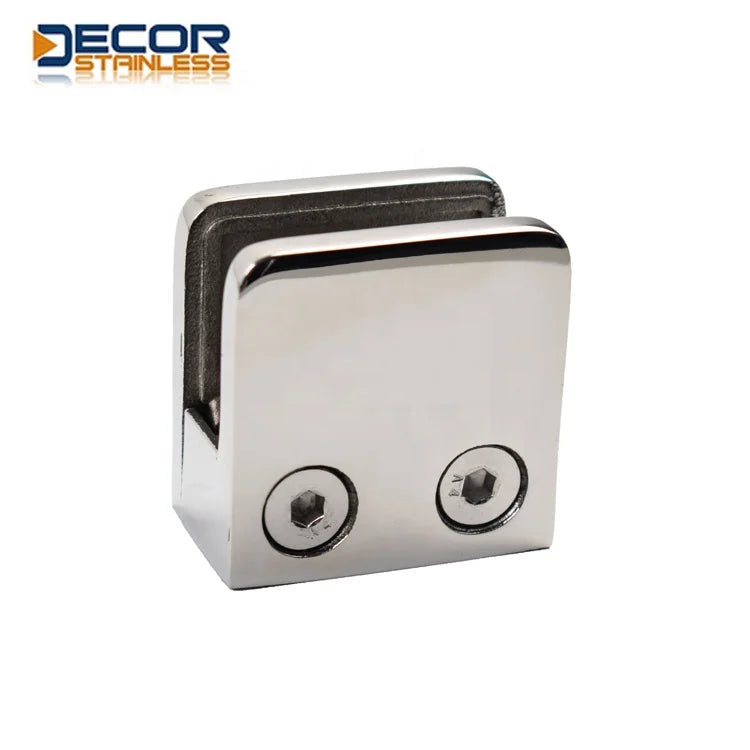 Hot Sell High-standard High-standard Highly Chemically Stable Modern Design Hardware Products Glass Clamp Square Type Flat Back