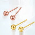 Tiny 18k Gold 3mm Ball Stud Earrings Jewelry Unisex for Women Men Kids