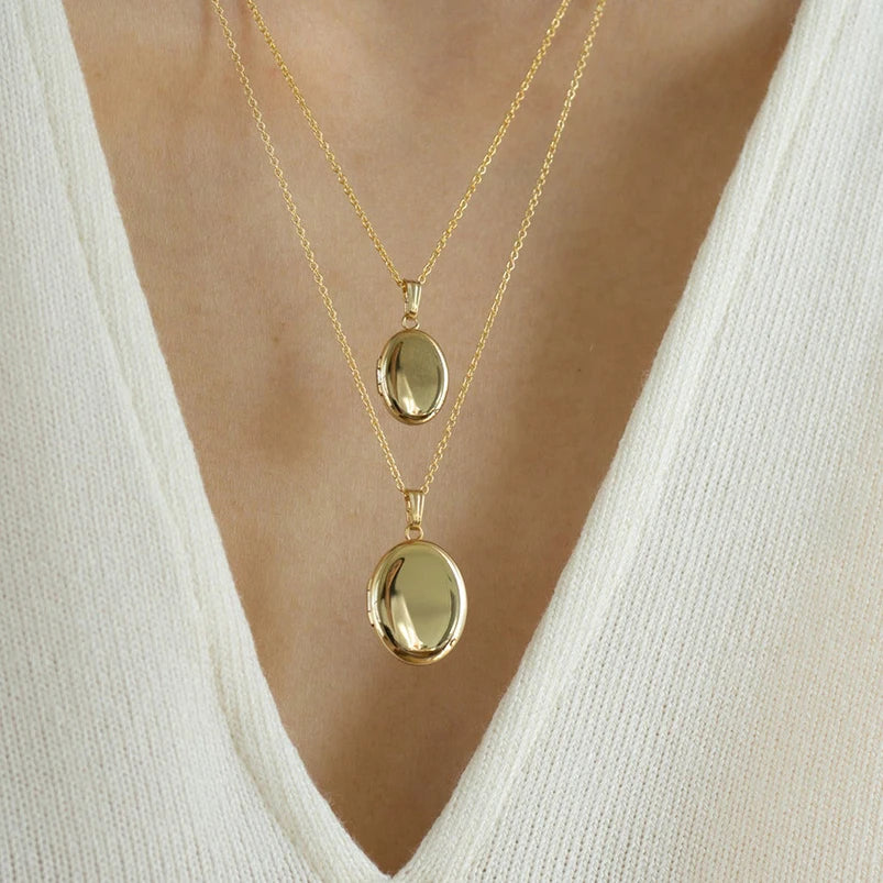 Gemnel New Arrivals 925 Silver 14k Gold Classics Custom Personalized Locket Pendant Necklace