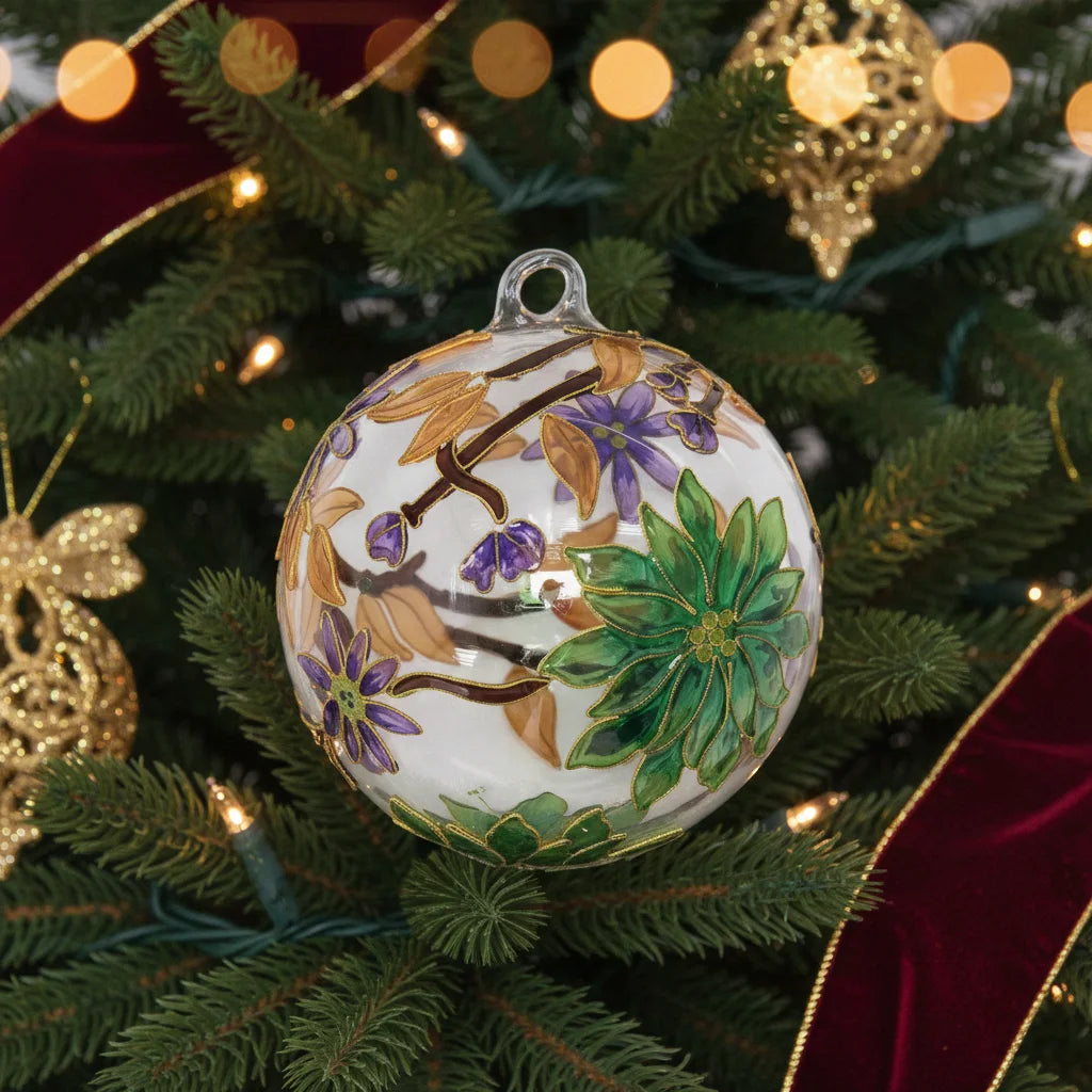 Wholesale Factory Design High-end Cloisonne Glass Ball Home Decoration Christmas Tree Pendant Decoration Ball