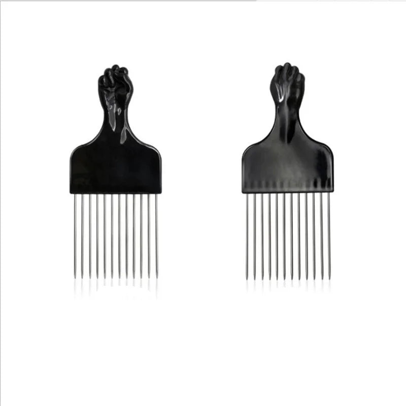 Popular Afro Styling Hair Comb with Metal Pins and Plastic Handle Waterproof Square Shape for Home Use