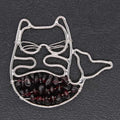 HZ Wholesale Natural Garnet Wire Wrapped Cat Shape Sliver Edge Healing Crystal Pendant Jewelry