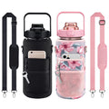 Custom Reusable Cup 64oz Water Bottles Wholesale with Neoprene Sleeves Insulated Protective Cover with Carrying Strap