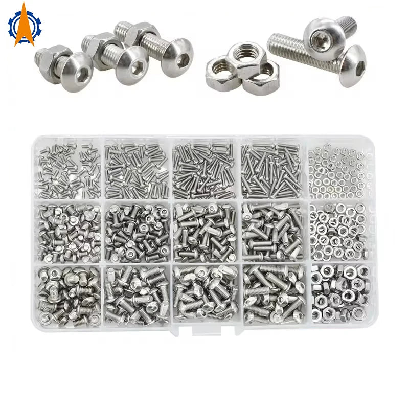 M2 M3 M4 M5 M6 Allen Screw Bolt Kit 304 Stainless Steel Bolts Nuts Set Threaded Hexagonal Motorcycle Fairing Screws Assortment